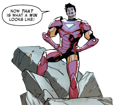 A comic panel of Tony Stark.